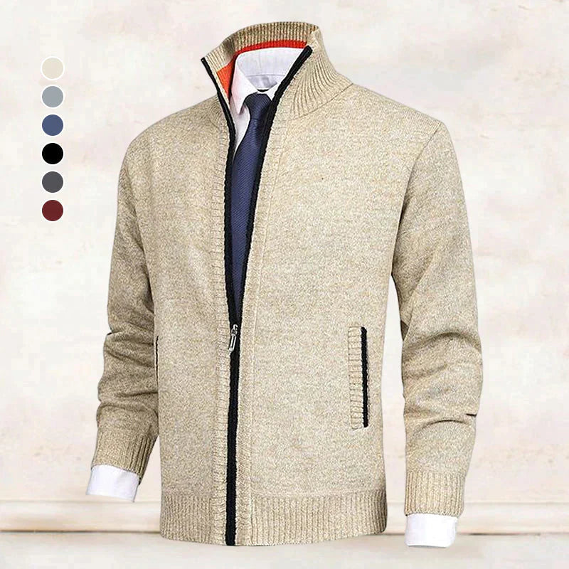 Edward™ | Warm Classic Stand-Collar Zip Cardigan