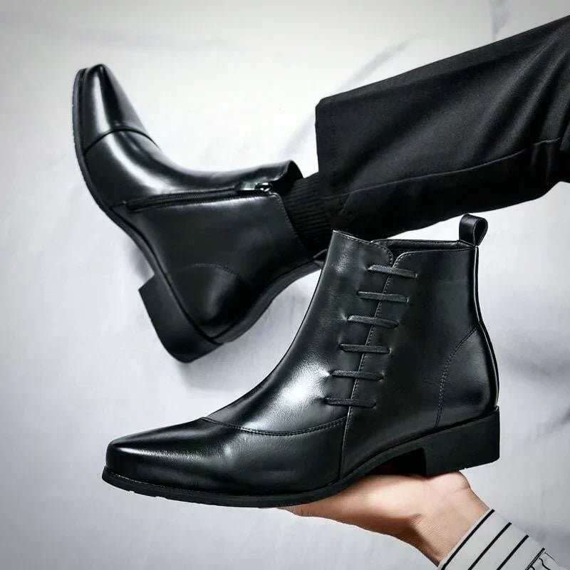 Brett™ | Elegant Burnished Dress Boots