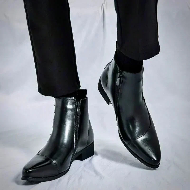 Brett™ | Elegant Burnished Dress Boots