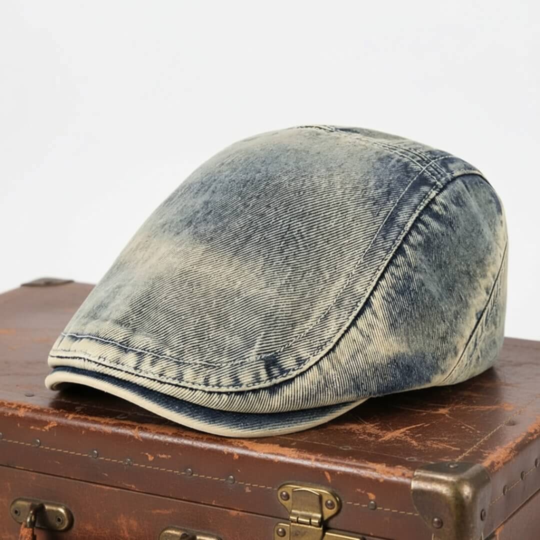 Washed Denim Flat Cap | LEXINGTON