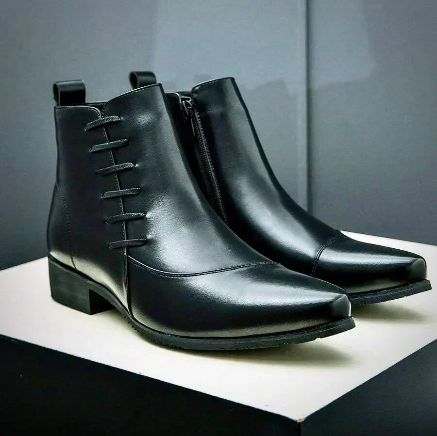 Brett™ | Elegant Burnished Dress Boots