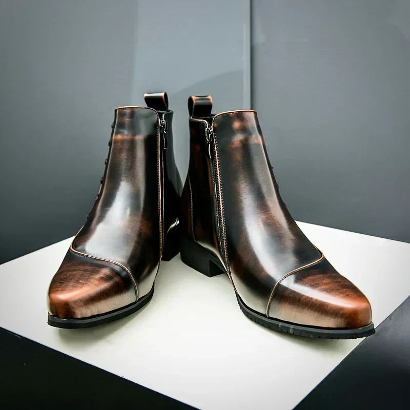 Brett™ | Elegant Burnished Dress Boots