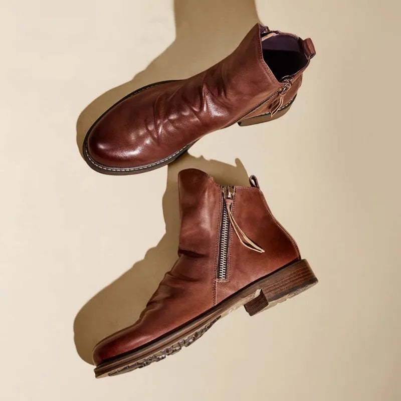Grant™ | Vintage Zip-Up Ankle Boots