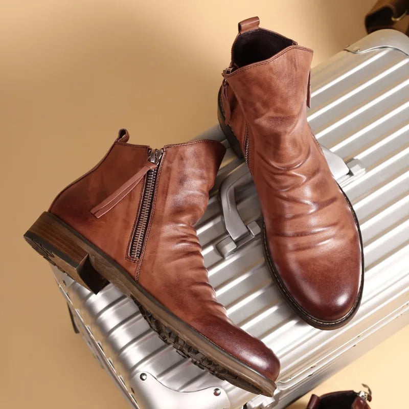 Grant™ | Vintage Zip-Up Ankle Boots