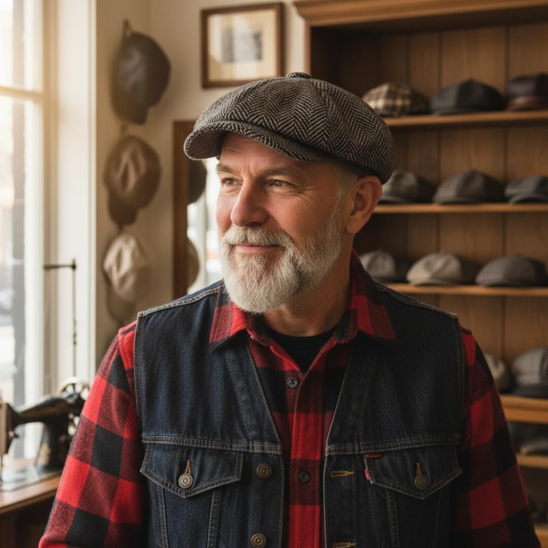 Herringbone Wool Blend Cap | TUCSON