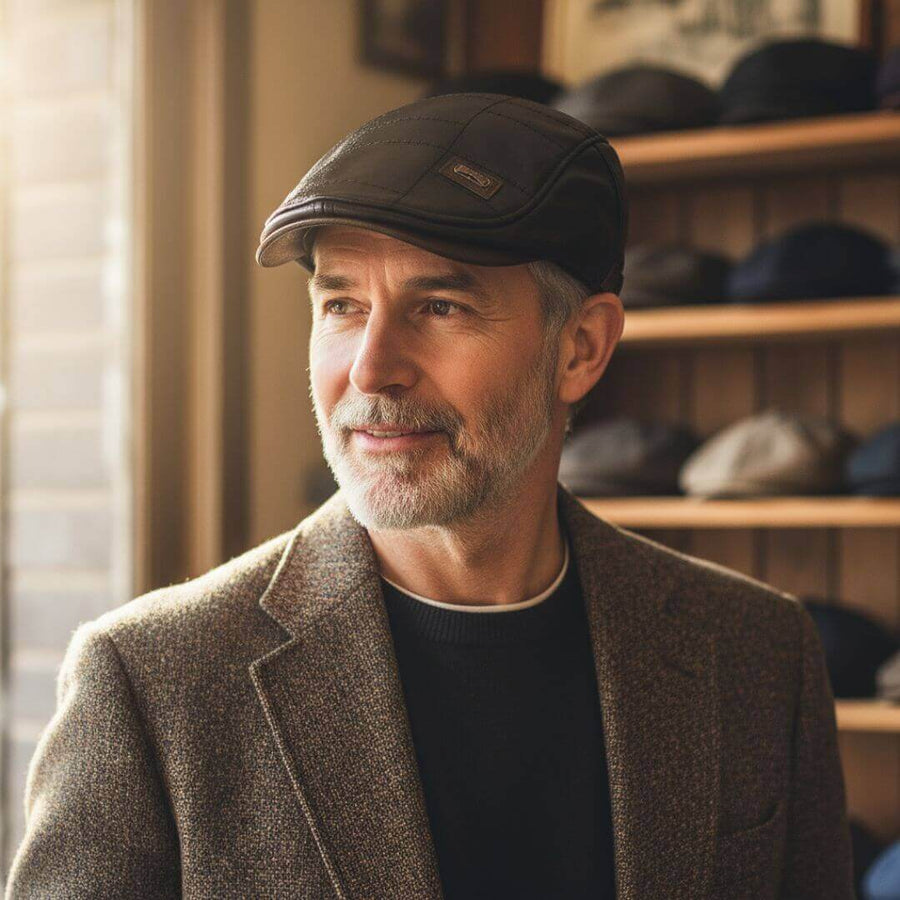 Vegan Leather Flat Cap | COLUMBUS