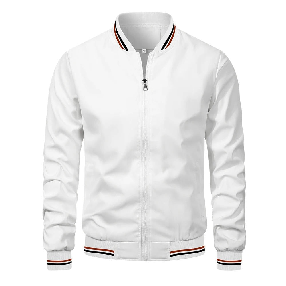 Terry™ | Classic Striped Trim Bomber Jacket