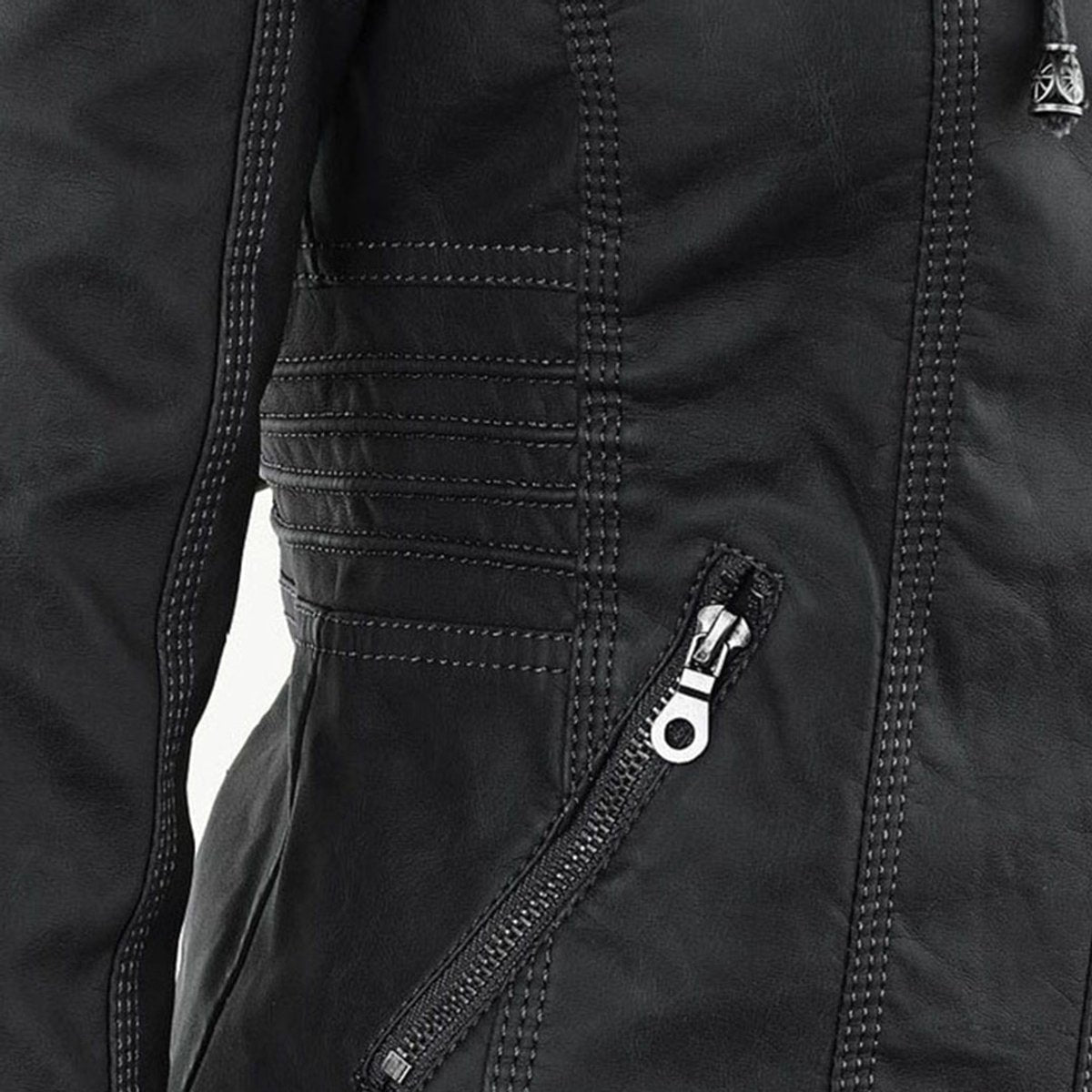 Women’s Zip-Front Fitted Moto Jacket