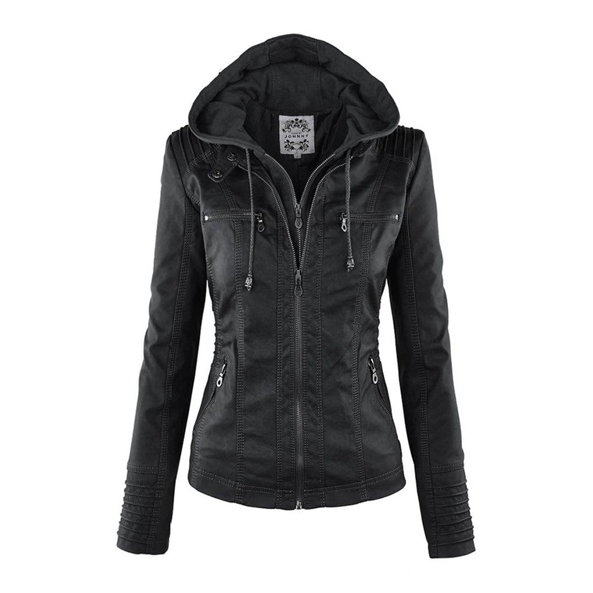 Women’s Zip-Front Fitted Moto Jacket
