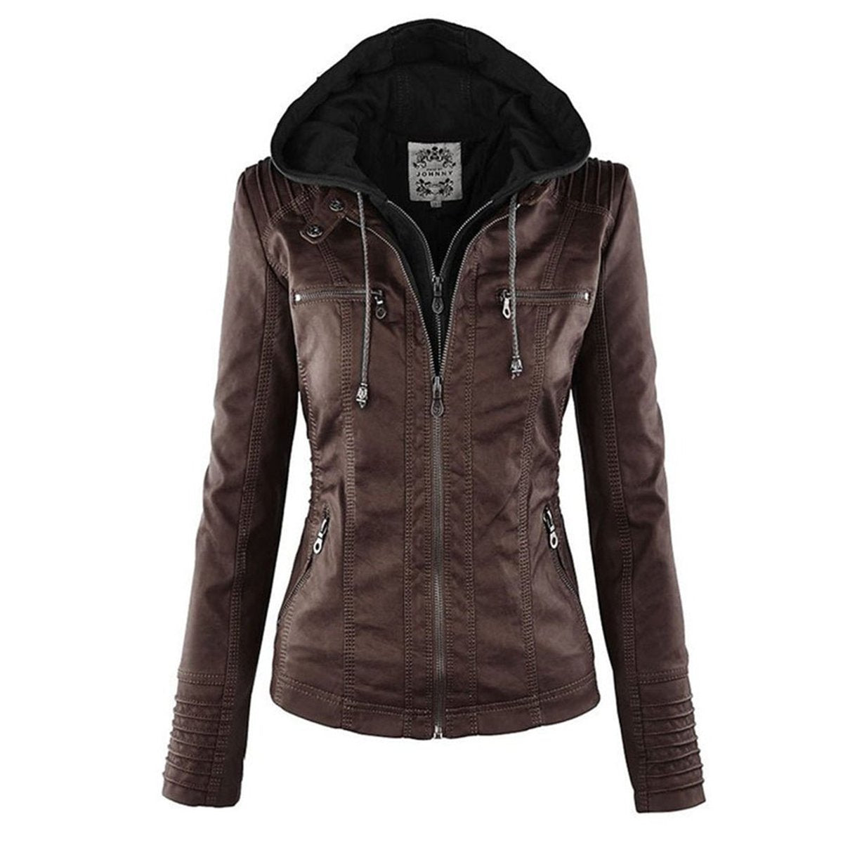 Women’s Zip-Front Fitted Moto Jacket